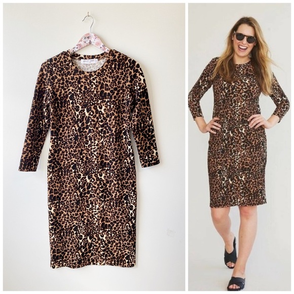 SONNET JAMES Reese Leopard Animal Print Play Dress! Small - Picture 1 of 8